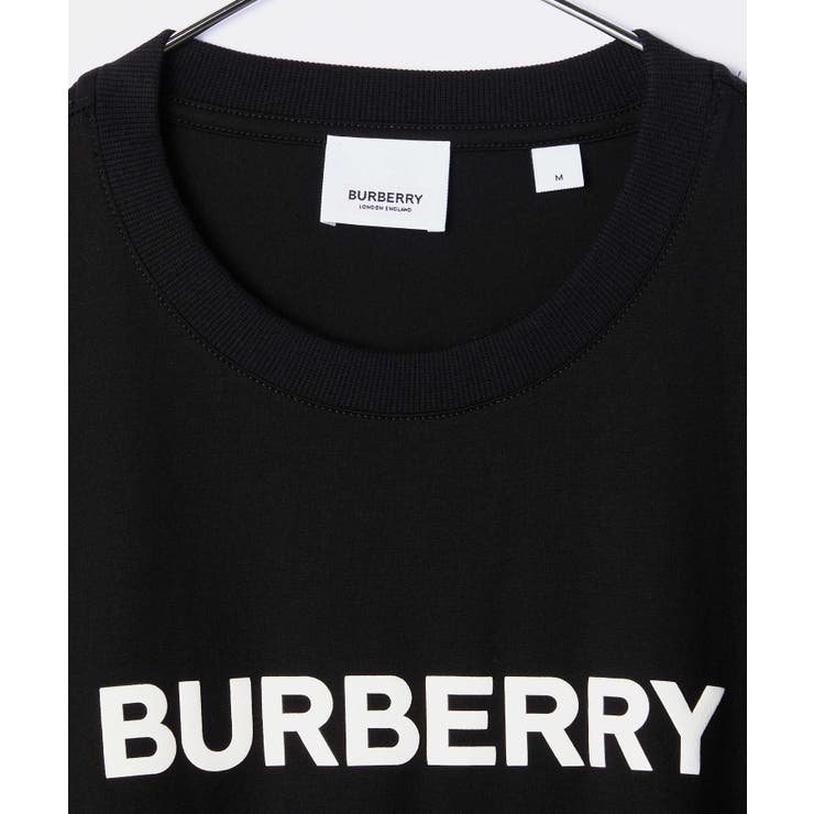 バーバリーBURBERRY8055307Ｔシャツメンズトップス半袖コットンクルーネックカットソーロゴプリントクルーネック黒カジュアルオーバーサイズブラックXSSMLXL