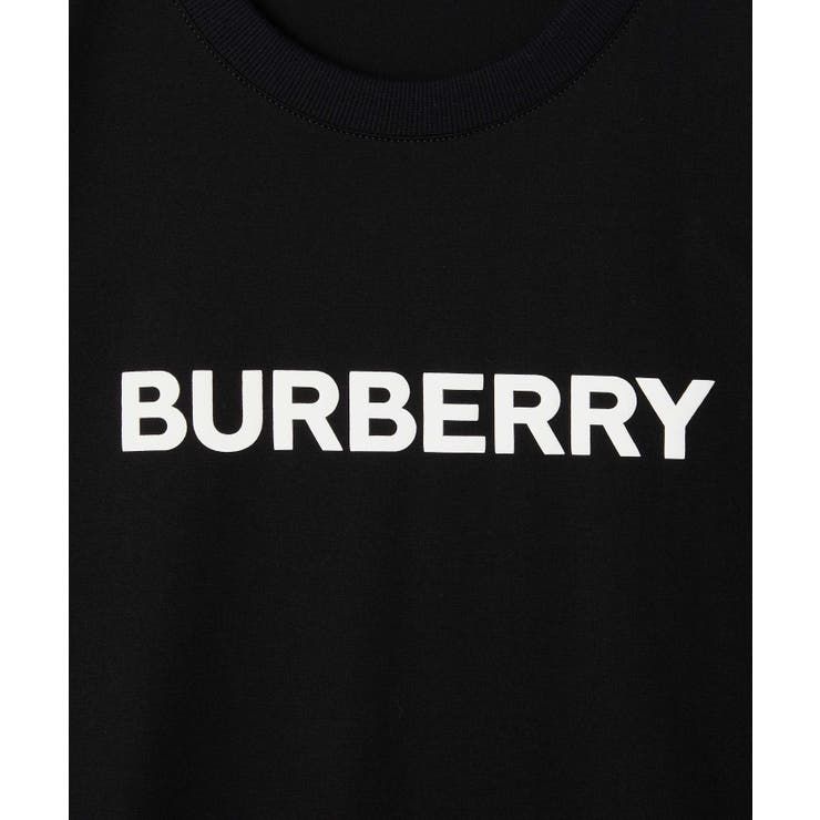 バーバリーBURBERRY8055307Ｔシャツメンズトップス半袖コットンクルーネックカットソーロゴプリントクルーネック黒カジュアルオーバーサイズブラックXSSMLXL