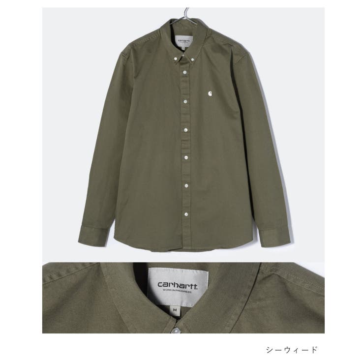 カーハートCarharttI023339シャツメンズトップス長袖ロングスリーブマディソンシャツコットン長袖シャツカジュアルLONGSLEEVEMADISONSHIRTシンプルギフトプレゼントWIPWORKINPROGRESS全3色XSSMLXL