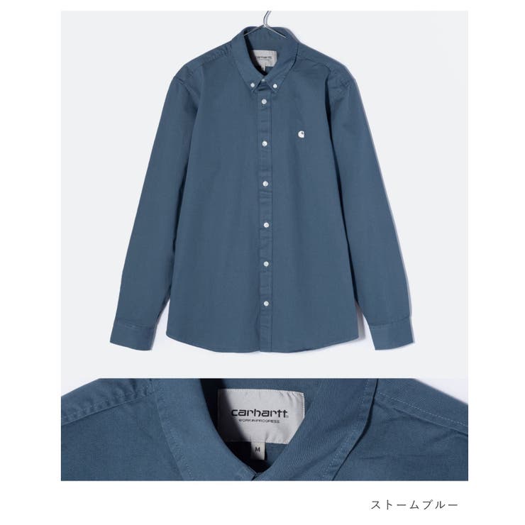 カーハートCarharttI023339シャツメンズトップス長袖ロングスリーブマディソンシャツコットン長袖シャツカジュアルLONGSLEEVEMADISONSHIRTシンプルギフトプレゼントWIPWORKINPROGRESS全3色XSSMLXL