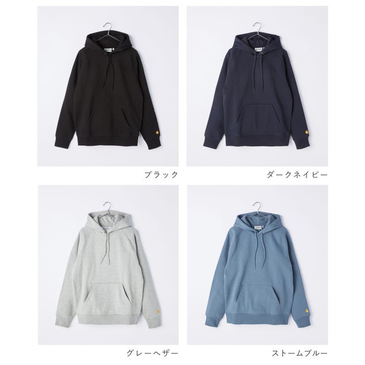 カーハートCarharttI026384スウェットメンズトップストレーナーチェイススウェットパーカー長袖HOODEDCHASESWEATSHIRTWIPフーデッドプルオーバーコットン綿カジュアル無地シンプルストリート保温厚手裏起毛XSSMLXLブラックネイビーグレー