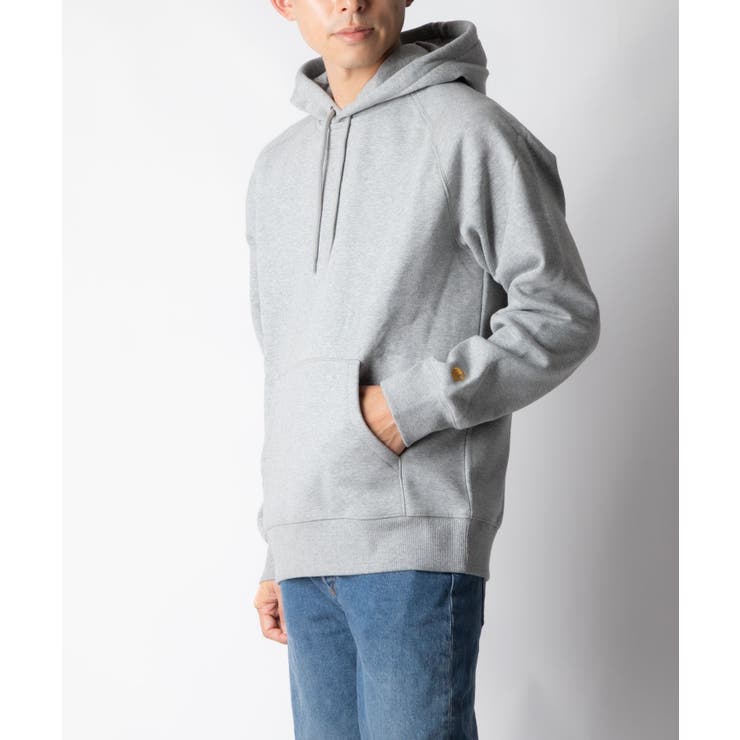 カーハートCarharttI026384スウェットメンズトップストレーナーチェイススウェットパーカー長袖HOODEDCHASESWEATSHIRTWIPフーデッドプルオーバーコットン綿カジュアル無地シンプルストリート保温厚手裏起毛XSSMLXLブラックネイビーグレー