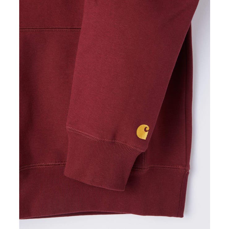 カーハートCarharttI026384スウェットメンズトップストレーナーチェイススウェットパーカー長袖HOODEDCHASESWEATSHIRTWIPフーデッドプルオーバーコットン綿カジュアル無地シンプルストリート保温厚手裏起毛XSSMLXLブラックネイビーグレー