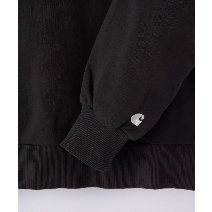 カーハートCarharttI030630スウェットレディーストップストレーナーチェイススウェットパーカー長袖WHOODEDCASEYSWEATSHIRTWIPフーディプルオーバーコットン綿カジュアルシンプルストリートワークインプログレス保温厚手裏起毛XSSMLブラック