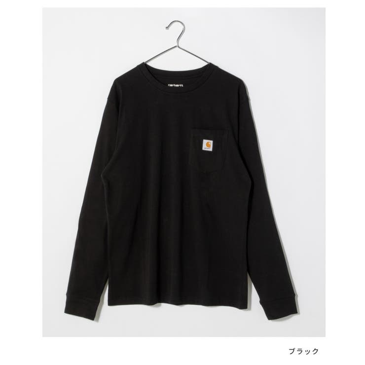 カーハートCarharttI022094Tシャツメンズトップス長袖ロングTシャツWIPスリーブクルーネックカットソーコットン綿ロンTロゴラベルL/SPOCKETT-SHIRT無地アウトドアストリートSMLXLブラックダークネイビーSMLXL