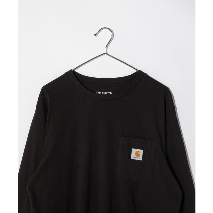 カーハートCarharttI022094Tシャツメンズトップス長袖ロングTシャツWIPスリーブクルーネックカットソーコットン綿ロンTロゴラベルL/SPOCKETT-SHIRT無地アウトドアストリートSMLXLブラックダークネイビーSMLXL