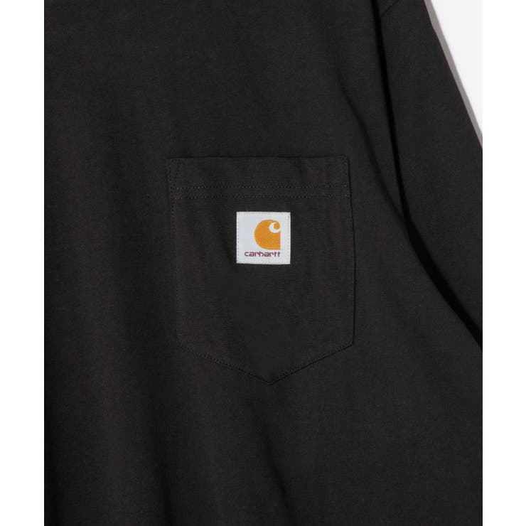 カーハートCarharttI022094Tシャツメンズトップス長袖ロングTシャツWIPスリーブクルーネックカットソーコットン綿ロンTロゴラベルL/SPOCKETT-SHIRT無地アウトドアストリートSMLXLブラックダークネイビーSMLXL