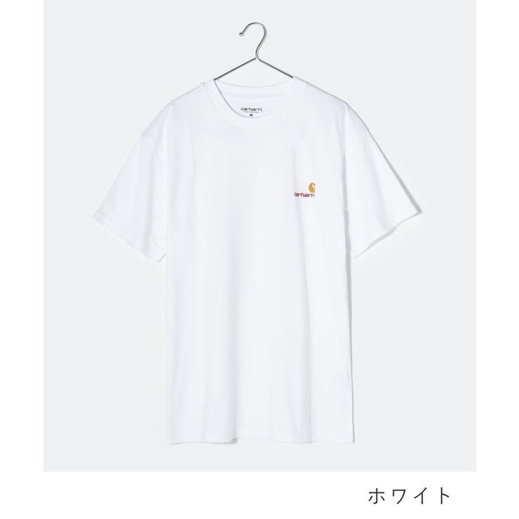 カーハートCarharttWIPI029956Tシャツメンズレディーストップス半袖ショートスリーブカジュアルストリートS/SAMERICANSCRIPTT-SHIRTシンプルカットソーワークコットンルーズフィットプレゼントギフトお出かけ02XX89XX03ホワイトブラックMLXL