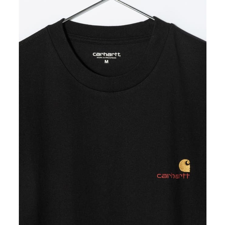 カーハートCarharttWIPI029956Tシャツメンズレディーストップス半袖ショートスリーブカジュアルストリートS/SAMERICANSCRIPTT-SHIRTシンプルカットソーワークコットンルーズフィットプレゼントギフトお出かけ02XX89XX03ホワイトブラックMLXL