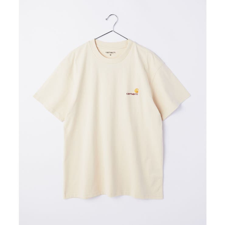 カーハートCarharttWIPI029956Tシャツメンズレディーストップス半袖ショートスリーブカジュアルストリートS/SAMERICANSCRIPTT-SHIRTシンプルカットソーワークコットンルーズフィットプレゼントギフトお出かけ02XX89XX03ホワイトブラックMLXL