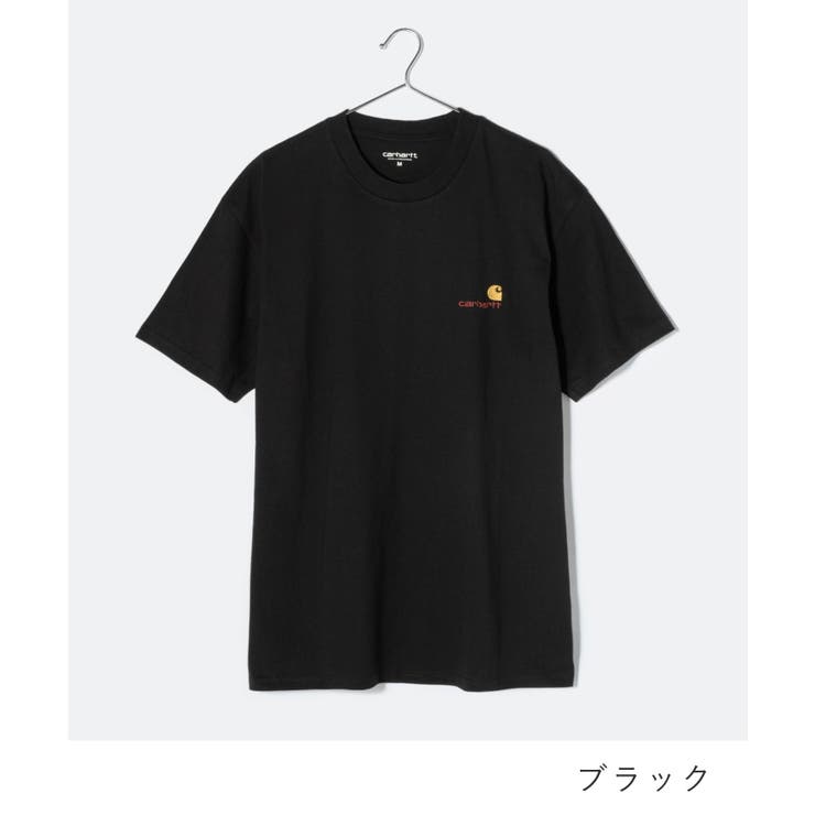カーハートCarharttWIPI029956Tシャツメンズレディーストップス半袖ショートスリーブカジュアルストリートS/SAMERICANSCRIPTT-SHIRTシンプルカットソーワークコットンルーズフィットプレゼントギフトお出かけ02XX89XX03ホワイトブラックMLXL