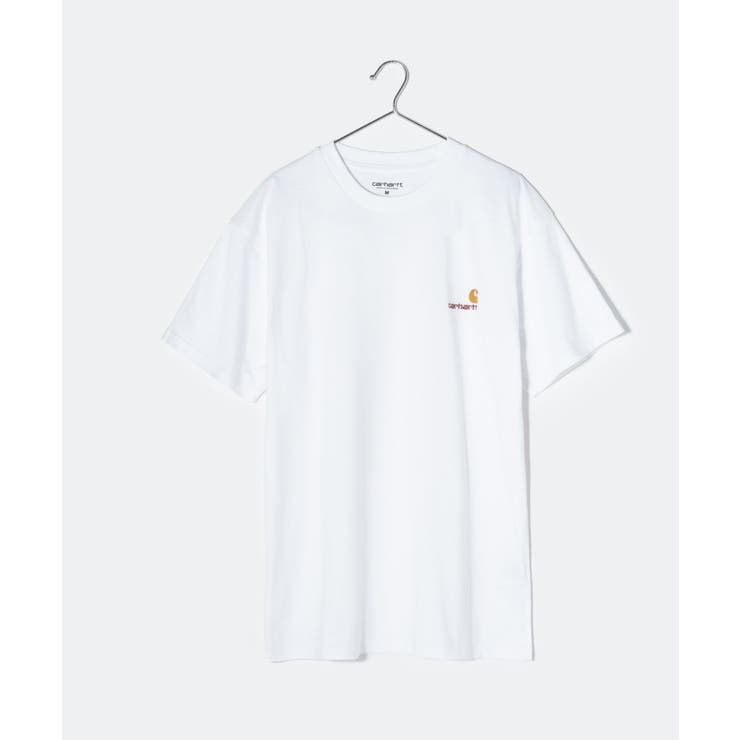 カーハートCarharttWIPI029956Tシャツメンズレディーストップス半袖ショートスリーブカジュアルストリートS/SAMERICANSCRIPTT-SHIRTシンプルカットソーワークコットンルーズフィットプレゼントギフトお出かけ02XX89XX03ホワイトブラックMLXL