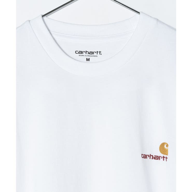 カーハートCarharttWIPI029956Tシャツメンズレディーストップス半袖ショートスリーブカジュアルストリートS/SAMERICANSCRIPTT-SHIRTシンプルカットソーワークコットンルーズフィットプレゼントギフトお出かけ02XX89XX03ホワイトブラックMLXL