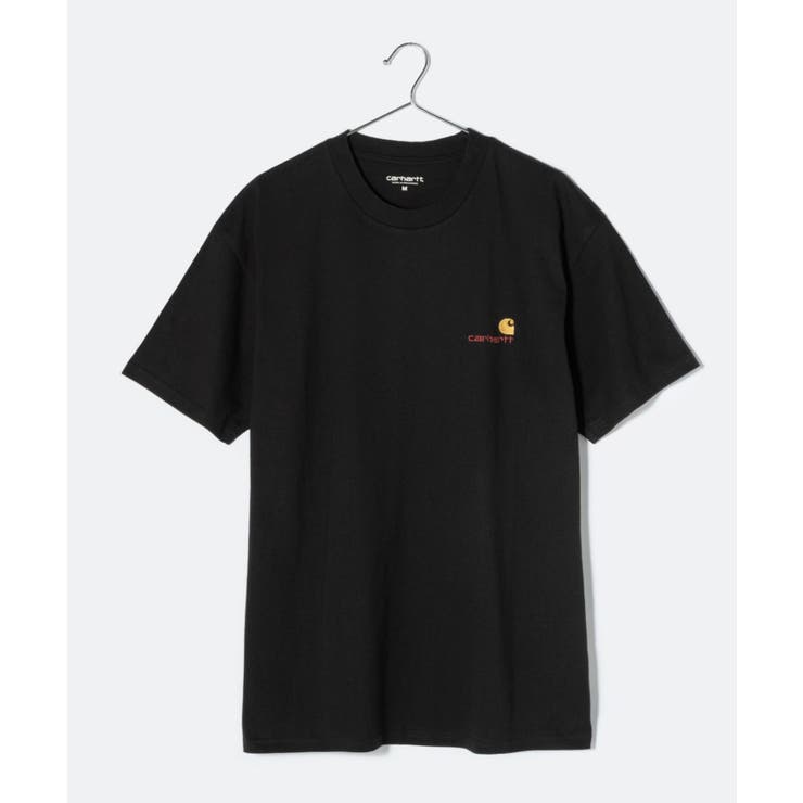 カーハートCarharttWIPI029956Tシャツメンズレディーストップス半袖ショートスリーブカジュアルストリートS/SAMERICANSCRIPTT-SHIRTシンプルカットソーワークコットンルーズフィットプレゼントギフトお出かけ02XX89XX03ホワイトブラックMLXL