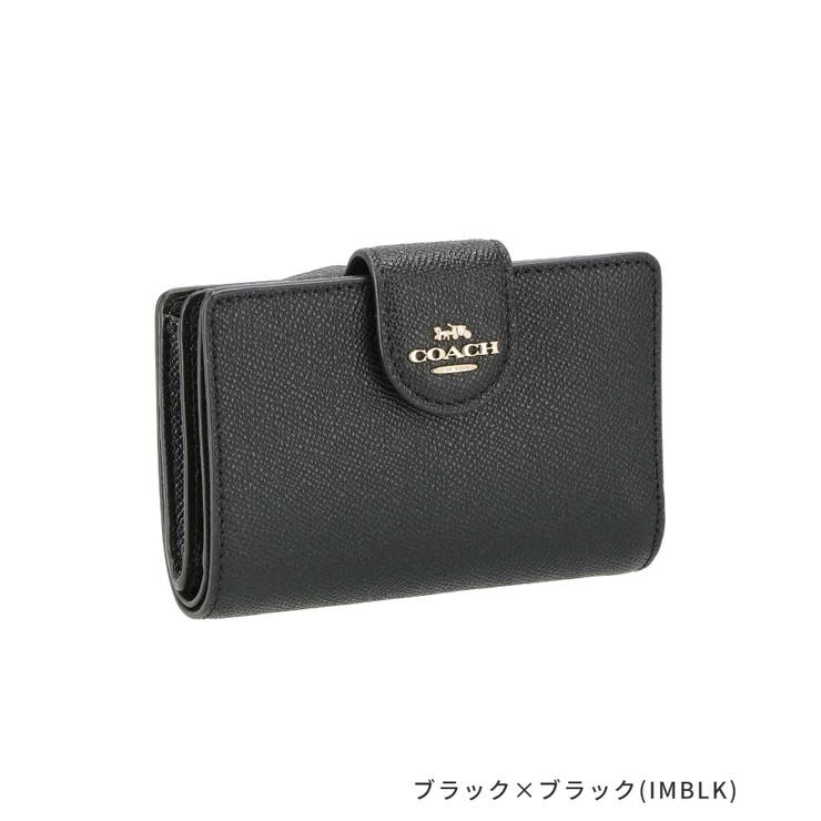 コーチ カードケース 名刺入れ 引っ掻け シンプル レザー 黒