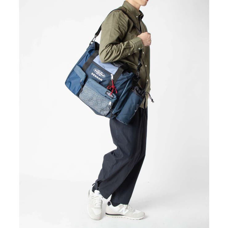 デンハムDENHAMEK0A5BDIトートバッグPaddedKerrメンズバッグEASTPACK×DENHAMショルダーバッグイーストパックコラボモデルPaddedKerrロゴカジュアルお出かけ通勤通学旅行サコッシュ2wayギフトプレゼント誕生日記念ネイビー22L