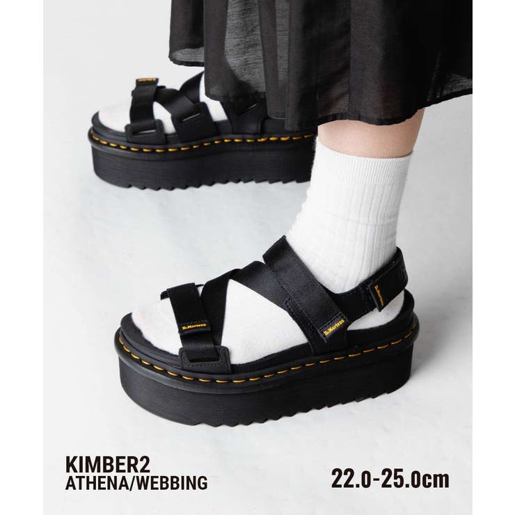 おすすめネット Dr. Martens UK5（今年の 夏 2022 ベルト付き 厚底 サンダル 黒 靴