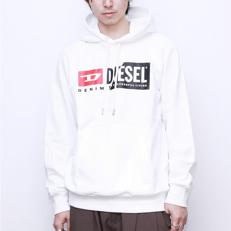 ディーゼルDIESELS-GIRK-HOOD-CUTYメンズトップスパーカースウェット長袖トレーナーメンズロゴプルオーバーオフプライスホワイト/ブラック/グレーS/M/L/XLA00339-0IAJH