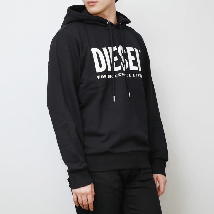 DIESEL ディーゼル ロゴパーカー　パーカー　黒　スウェット　サイズM