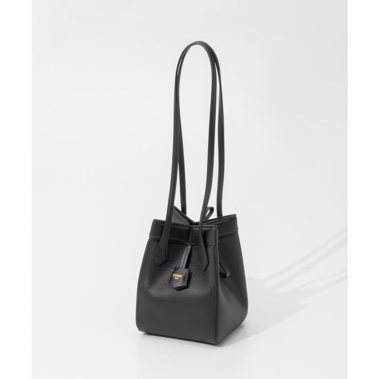 美品】FENDI フェンディミニハンドバッグ ポーチ ロゴ ラバー 黒