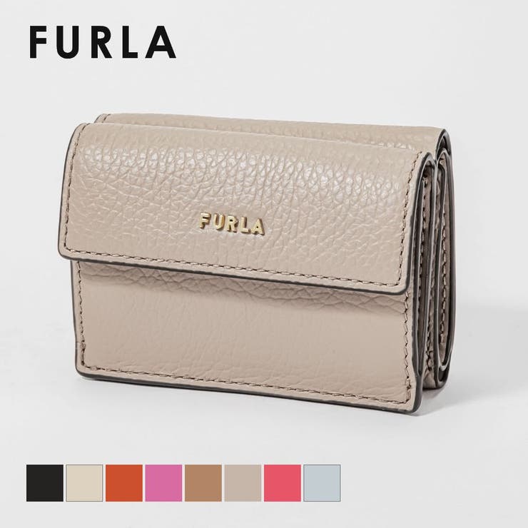 国際ブランド FURLA コンパクトウォレット レッド 三つ折り財布 箱あり