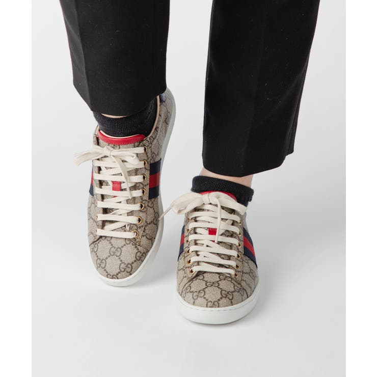 グッチGUCCI49941096G50スニーカーエースレディースシューズGGスプリームキャンパスシグネチャーACEエレガントローカットイタリア製カジュアルウィメンズ49941096G509768ベージュ22.5～25.0cm