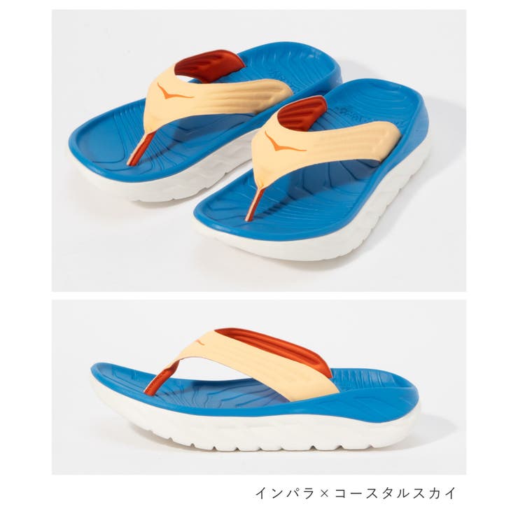ホカオネオネHOKAONEONE1099675サンダルMORARECOVERYFLIPメンズシューズオラリカバリーフリップアウトドアスライドサンダルスポーツつっかけスリッパトレーニングブラック×ダークグルグレー/オンブレブルー×フィエスタ25～29cm