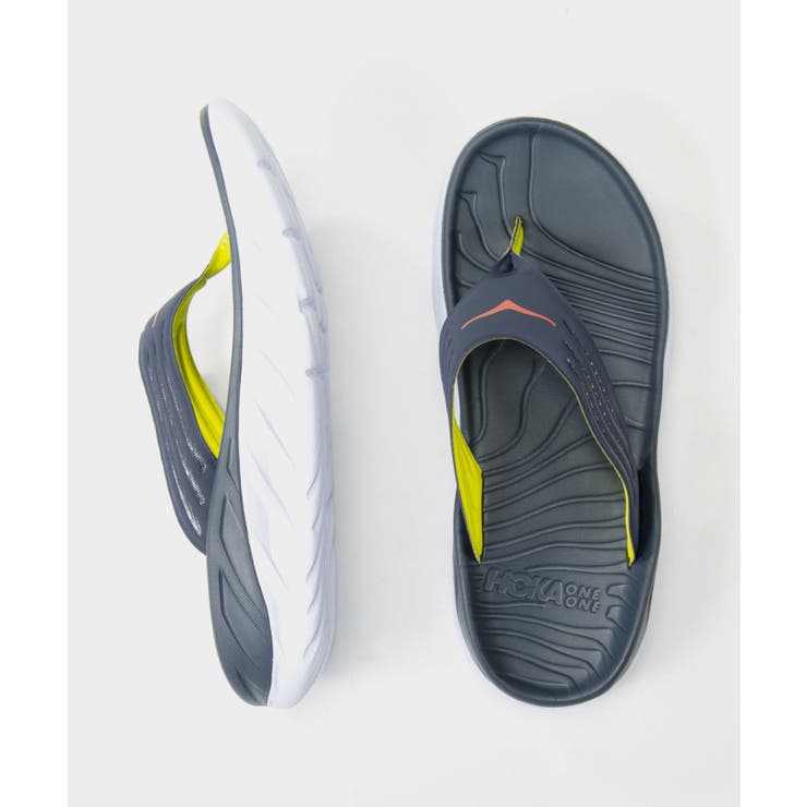 ホカオネオネHOKAONEONE1099675サンダルMORARECOVERYFLIPメンズシューズオラリカバリーフリップアウトドアスライドサンダルスポーツつっかけスリッパトレーニングブラック×ダークグルグレー/オンブレブルー×フィエスタ25～29cm