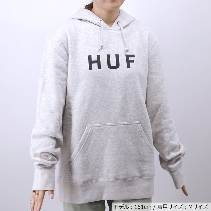 【人気デザイン】ハフ☆　デカロゴ　パーカー HUF　XL　ネイビー　紺