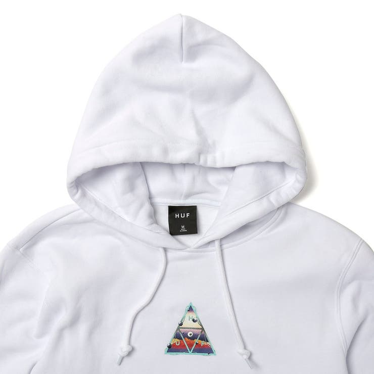 ハフHUFパーカーメンズトップス長袖フードプルオーバーフーディ白トレーナーカジュアル裏起毛シンプルストリートワンポイントネイビーホワイトSMLXLPF00375