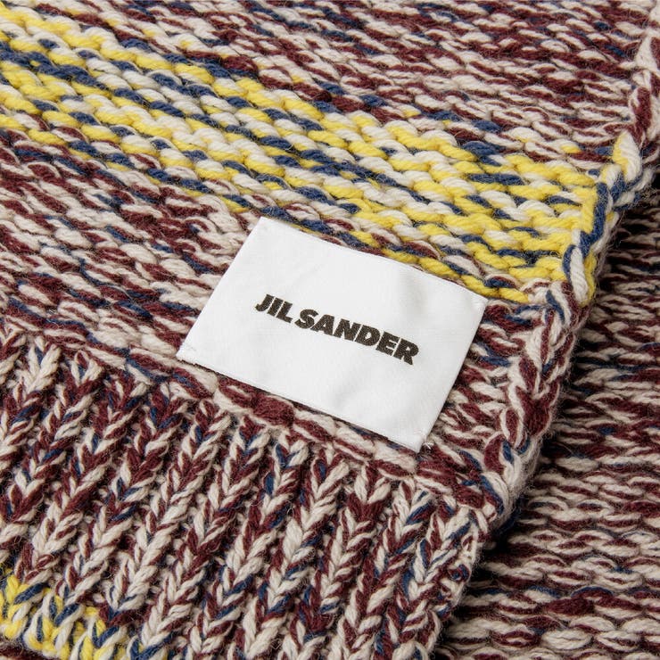 ジルサンダーJILSANDERJSMT761026MTY21618スカーフメンズファッション小物ジャカードスカーフマフラーカシミヤウールストールカシミアおしゃれ秋冬防寒21AWストライプ200×42マルチカラー