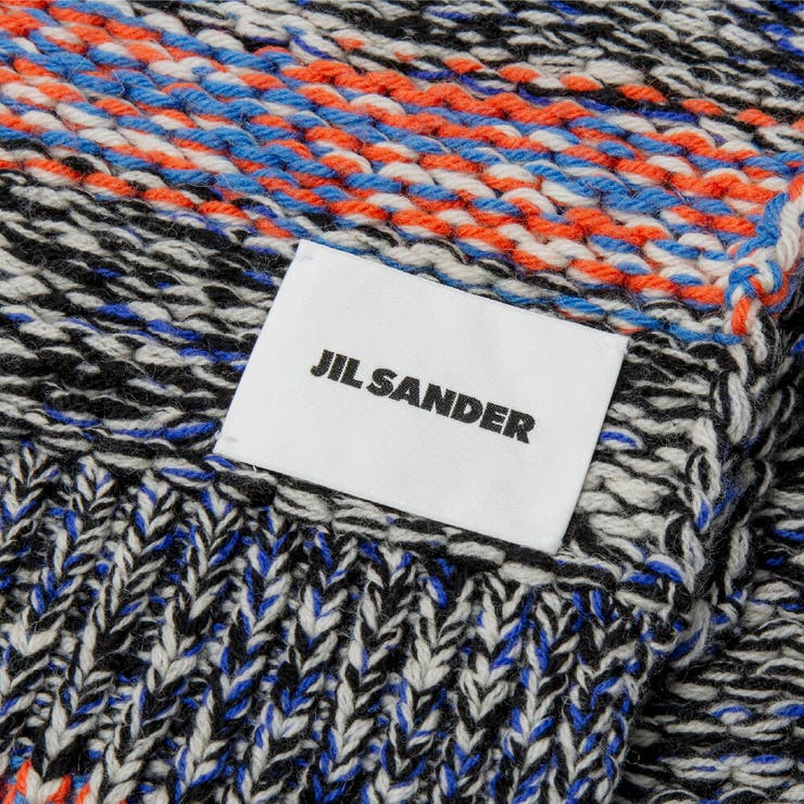 ジルサンダーJILSANDERJSMT761026MTY21618スカーフメンズファッション小物ジャカードスカーフマフラーカシミヤウールストールカシミアおしゃれ秋冬防寒21AWストライプ200×42マルチカラー