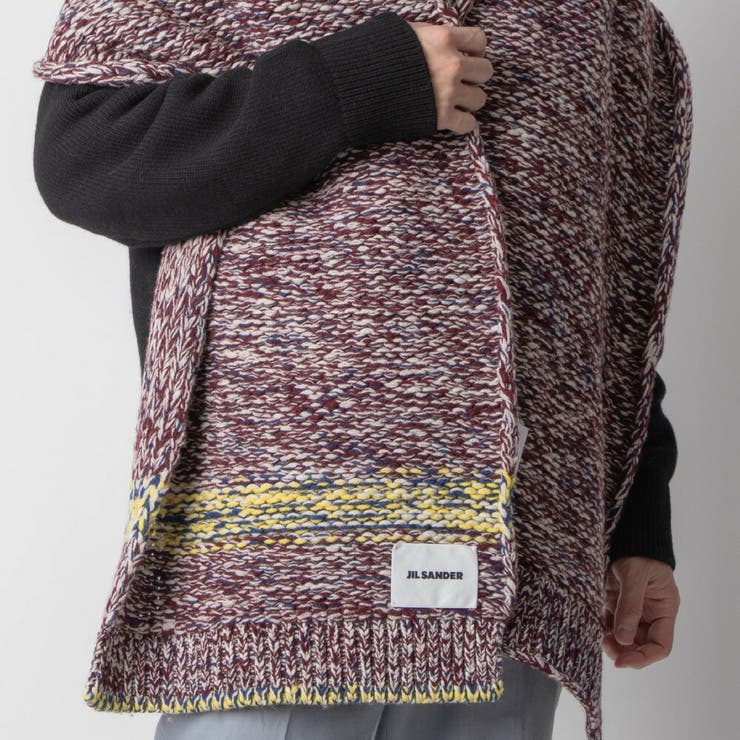 ジルサンダーJILSANDERJSMT761026MTY21618スカーフメンズファッション小物ジャカードスカーフマフラーカシミヤウールストールカシミアおしゃれ秋冬防寒21AWストライプ200×42マルチカラー