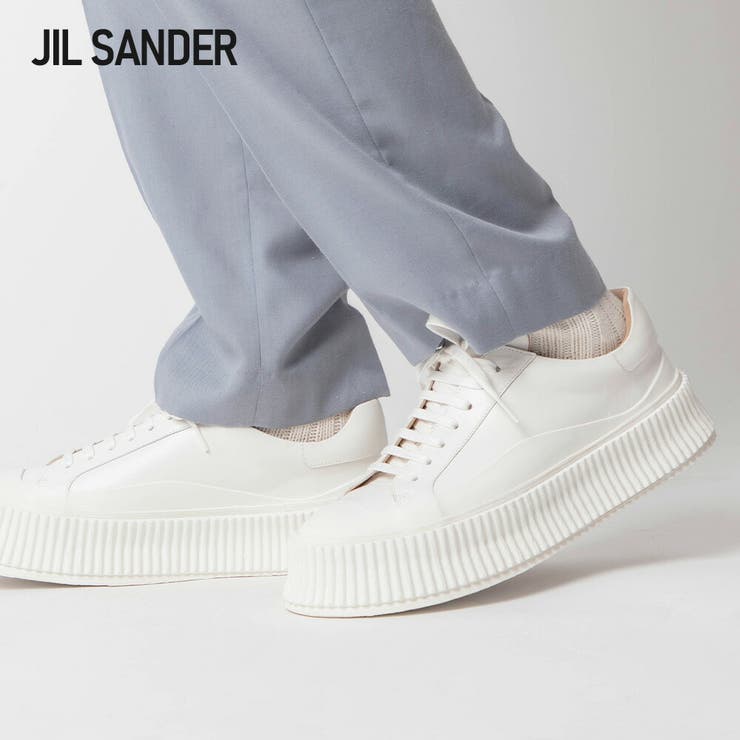新品 JIL SANDER キャンバス 厚底 スニーカー ジルサンダー ラバー JIL