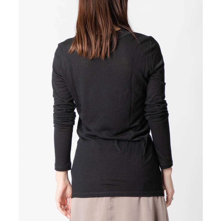 ジルサンダープラスJILSANDER+J40GC0022J70021Tシャツレディーストップス長袖ロングTシャツクルーネックカットソーテクニカルウールロンTロゴ大きいサイズありブラックナチュラルXSSMLXL