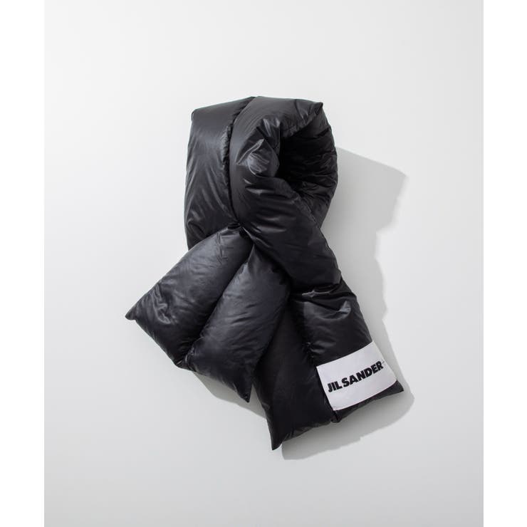 ジルサンダープラスJILSANDER+J47TE0111J70122スカーフメンズファッション小物マフラーダウンスカーフDOWNSCARFブランドロゴラベルおしゃれ秋冬防寒暖かいブラック