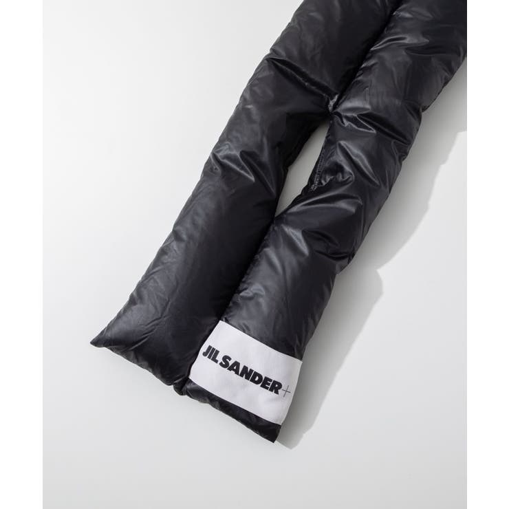 ジルサンダープラスJILSANDER+J47TE0111J70122スカーフメンズファッション小物マフラーダウンスカーフDOWNSCARFブランドロゴラベルおしゃれ秋冬防寒暖かいブラック