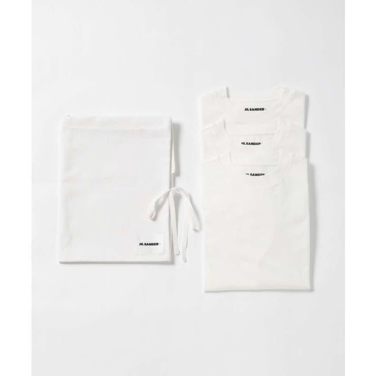 ジルサンダープラスJILSANDER+J40GC0002J45048Tシャツレディーストップス長袖ロングTシャツクルーネックカットソーコットンロンTロゴラベル大きいサイズありブラックホワイトXSSMLXL