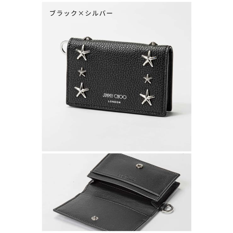 ジミーチュウJIMMYCHOOCLIFFYUUFカードケースクリフィーメンズレディースファッション小物ビジネスレザー無地シンプルスリムロゴ本革カードポルダー名刺入れスタースタッズプレゼントお祝い記念通勤通学コンパクトギフト誕生日記念日ブラック