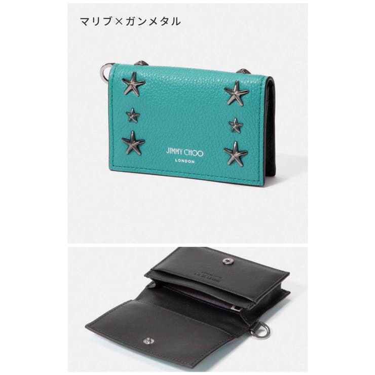 ジミーチュウJIMMYCHOOCLIFFYUUFカードケースクリフィーメンズレディースファッション小物ビジネスレザー無地シンプルスリムロゴ本革カードポルダー名刺入れスタースタッズプレゼントお祝い記念通勤通学コンパクトギフト誕生日記念日ブラック