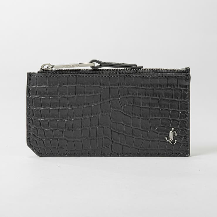 ジミーチュウJIMMYCHOOCASEYCCJカードケースケイシーメンズファッション小物ビジネス無地シンプルコインケースフラグメントケース小物クロコ型押レザーJCパーツプレゼントお祝い記念通勤通学コンパクトギフト誕生日記念日ブラックマリン