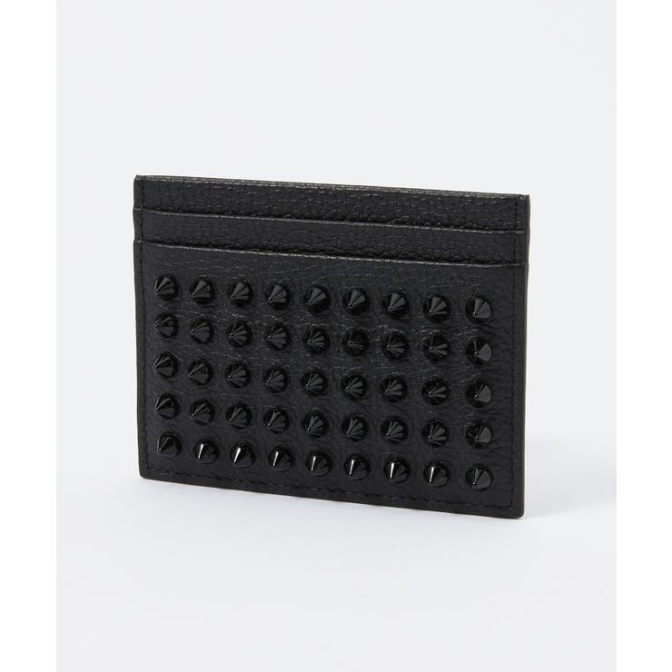 クリスチャンルブタンChristianLouboutin1175211カードケースメンズファッション小物ビジネス無地本革レザープレゼント通勤通学コンパクトスタッズ装飾ギフト名刺入れ誕生日KiosCardHolderクレジットカードパスケースブラック