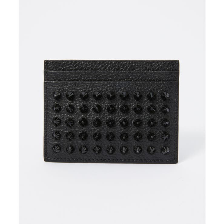 クリスチャンルブタンChristianLouboutin1175211カードケースメンズファッション小物ビジネス無地本革レザープレゼント通勤通学コンパクトスタッズ装飾ギフト名刺入れ誕生日KiosCardHolderクレジットカードパスケースブラック
