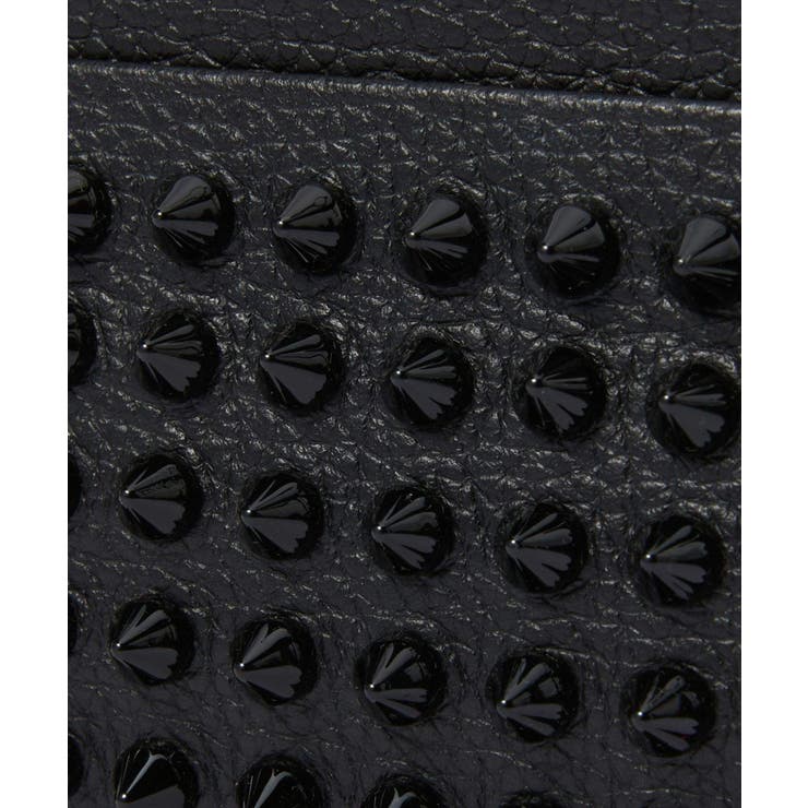 クリスチャンルブタンChristianLouboutin1175211カードケースメンズファッション小物ビジネス無地本革レザープレゼント通勤通学コンパクトスタッズ装飾ギフト名刺入れ誕生日KiosCardHolderクレジットカードパスケースブラック