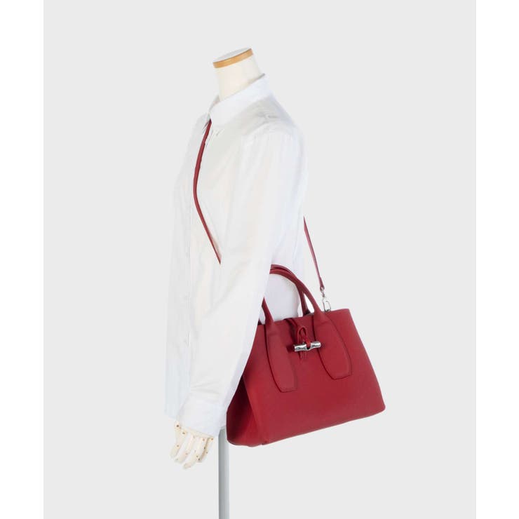 ロンシャンLONGCHAMP10058HPNハンドバッグレディースバッグロッソロゾショルダーバッグ2way手提げレザーお出かけ通勤旅行軽量ROSEAUTOPHANDLEBAGM鞄レッド