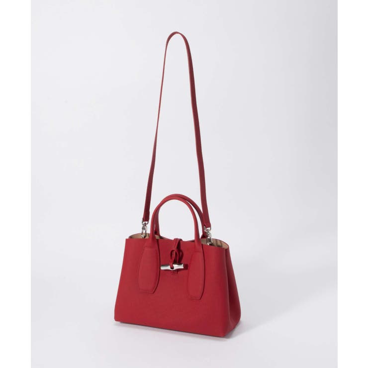 ロンシャンLONGCHAMP10058HPNハンドバッグレディースバッグロッソロゾショルダーバッグ2way手提げレザーお出かけ通勤旅行軽量ROSEAUTOPHANDLEBAGM鞄レッド