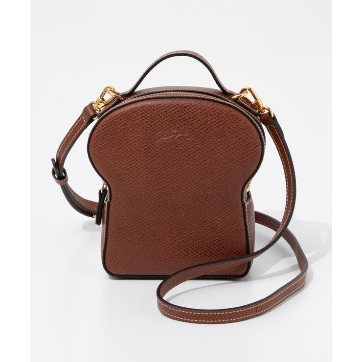 Longchamp ショルダーバック 黒 ロゴ型押し シボ革 斜め掛け LONGCHAMP