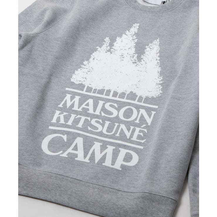 メゾンキツネMAISONKITSUNEIM00328KM0020スウェットメンズトップス長袖キャンプマキシレギュラースウェットシャツトレーナーコットン灰クルーネックカジュアルシンプル春秋綿MAXIMKCAMPREGULARSWEATSHIRTH150グレーS～XL