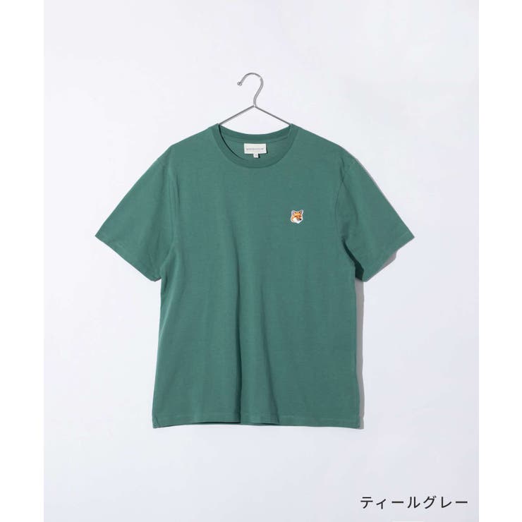 メゾンキツネMAISONKITSUNELM00104KJ0008TシャツFOXHEADPATCHREGULARTEESHIRTメンズトップス半袖フォックスヘッドパッチレギュラークルーネックコットン春夏シンプルカジュアル綿ストリートティールグレーSML