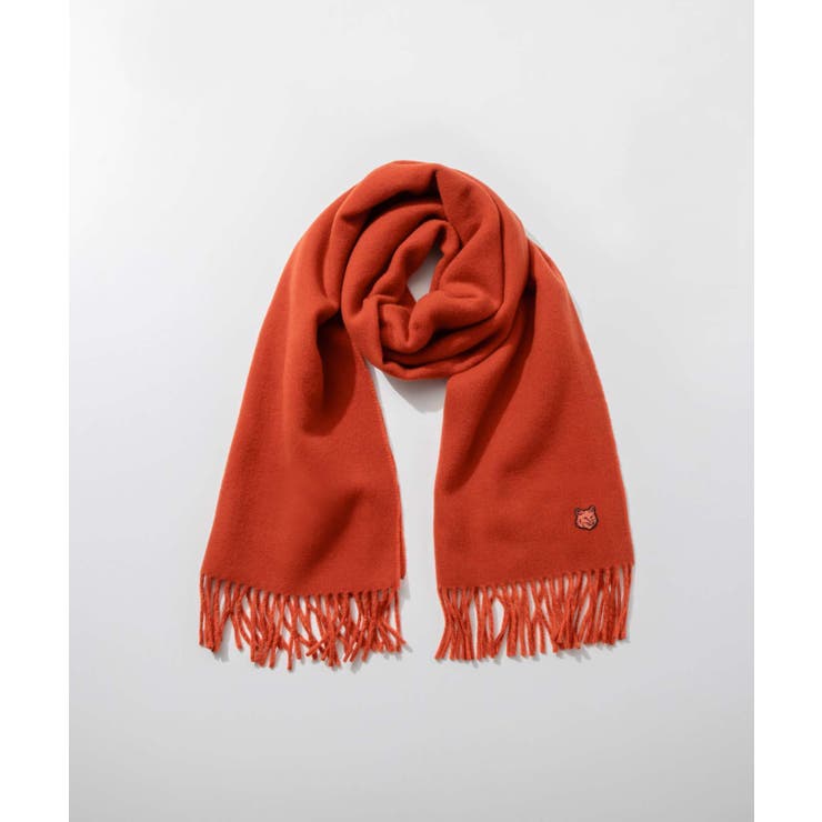 メゾンキツネMAISONKITSUNELM06201WA0018スカーフFOXHEADPATCHSCARFメンズフォックスヘッドパッチマフラーウールおしゃれプレゼントギフト贈り物シンプル誕生日記念お祝い秋冬防寒